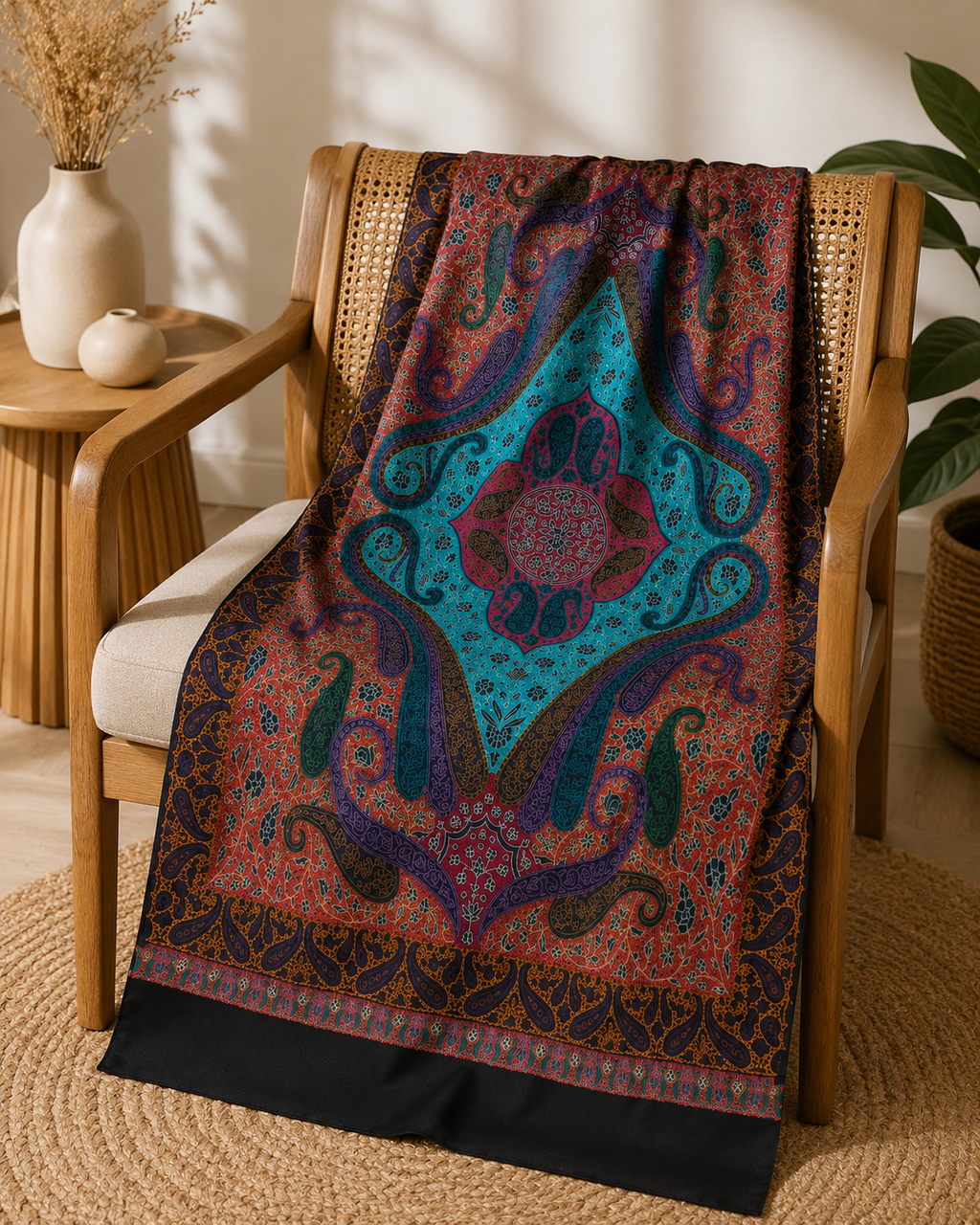 Kashmiri Pashmina Shawl - Kalamkari Art